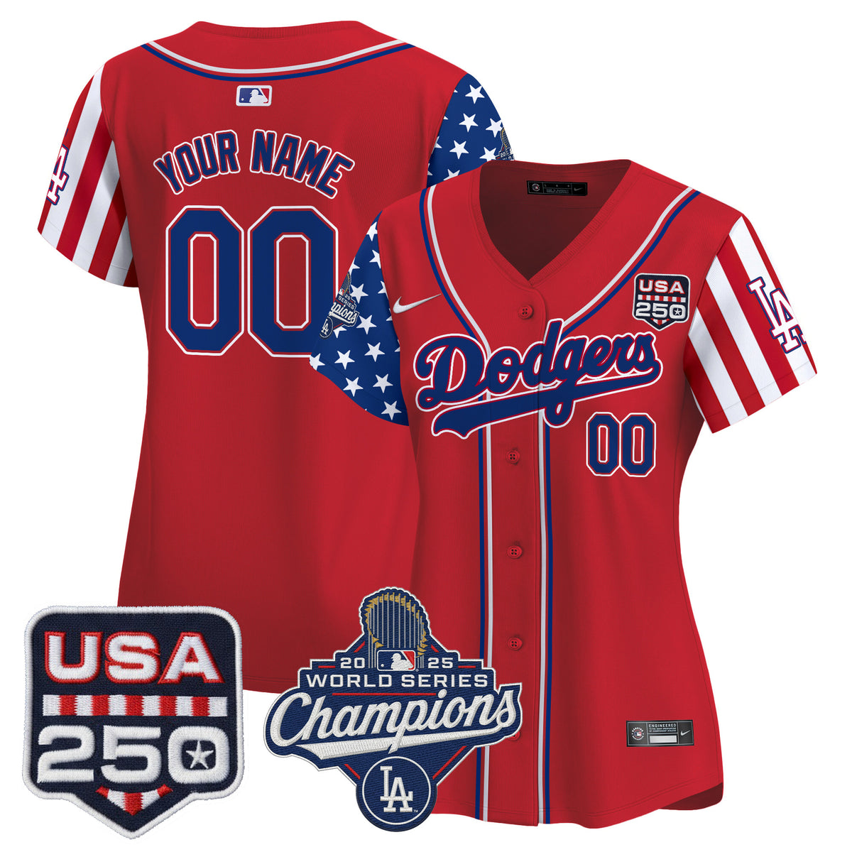 Los Angeles Dodgers "America250 Edition" Vapor Premier Limited Custom Jersey V2 - All Stitched