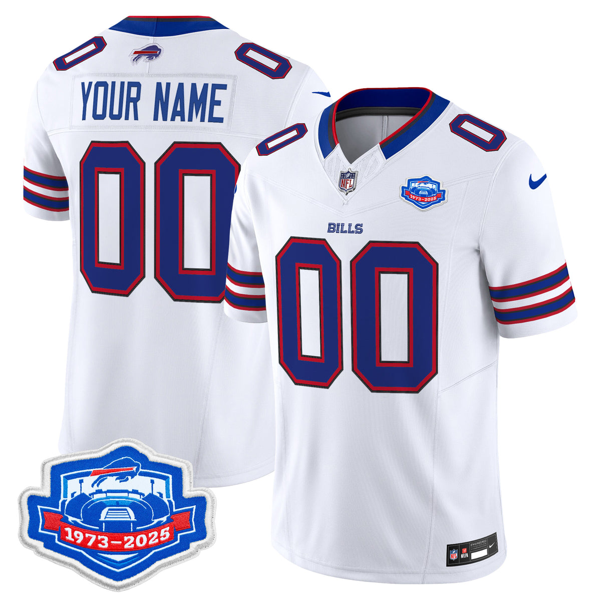 Buffalo Bills 1973 - 2025 Farewell Season Patch Vapor Limited Custom Jersey - All Stitched