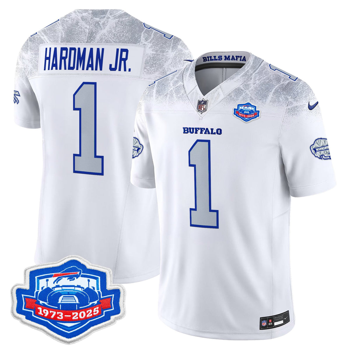 Men's Buffalo Bills 1973 - 2025 Farewell Season Patch Vapor Limited Jersey - All Stitched