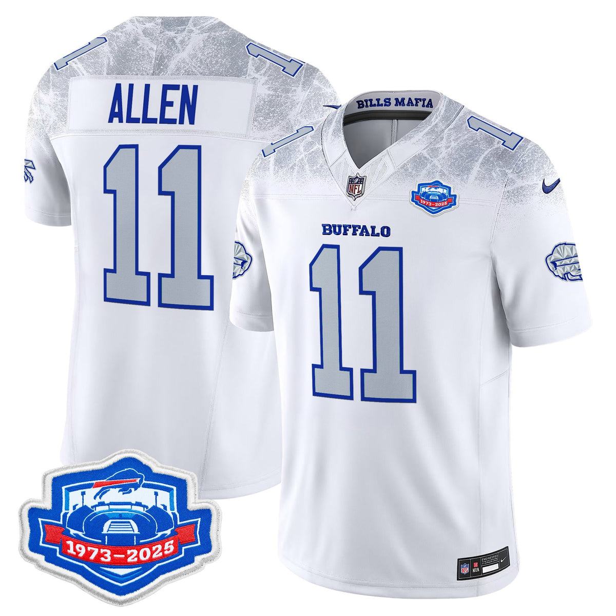 Men's Buffalo Bills 1973 - 2025 Farewell Season Patch Vapor Limited Jersey - All Stitched