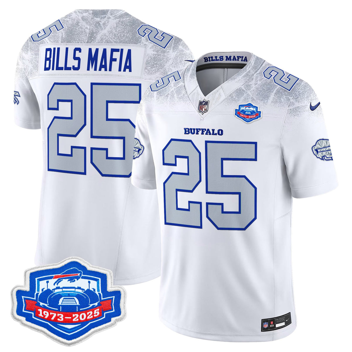 Men's Buffalo Bills 1973 - 2025 Farewell Season Patch Vapor Limited Jersey - All Stitched
