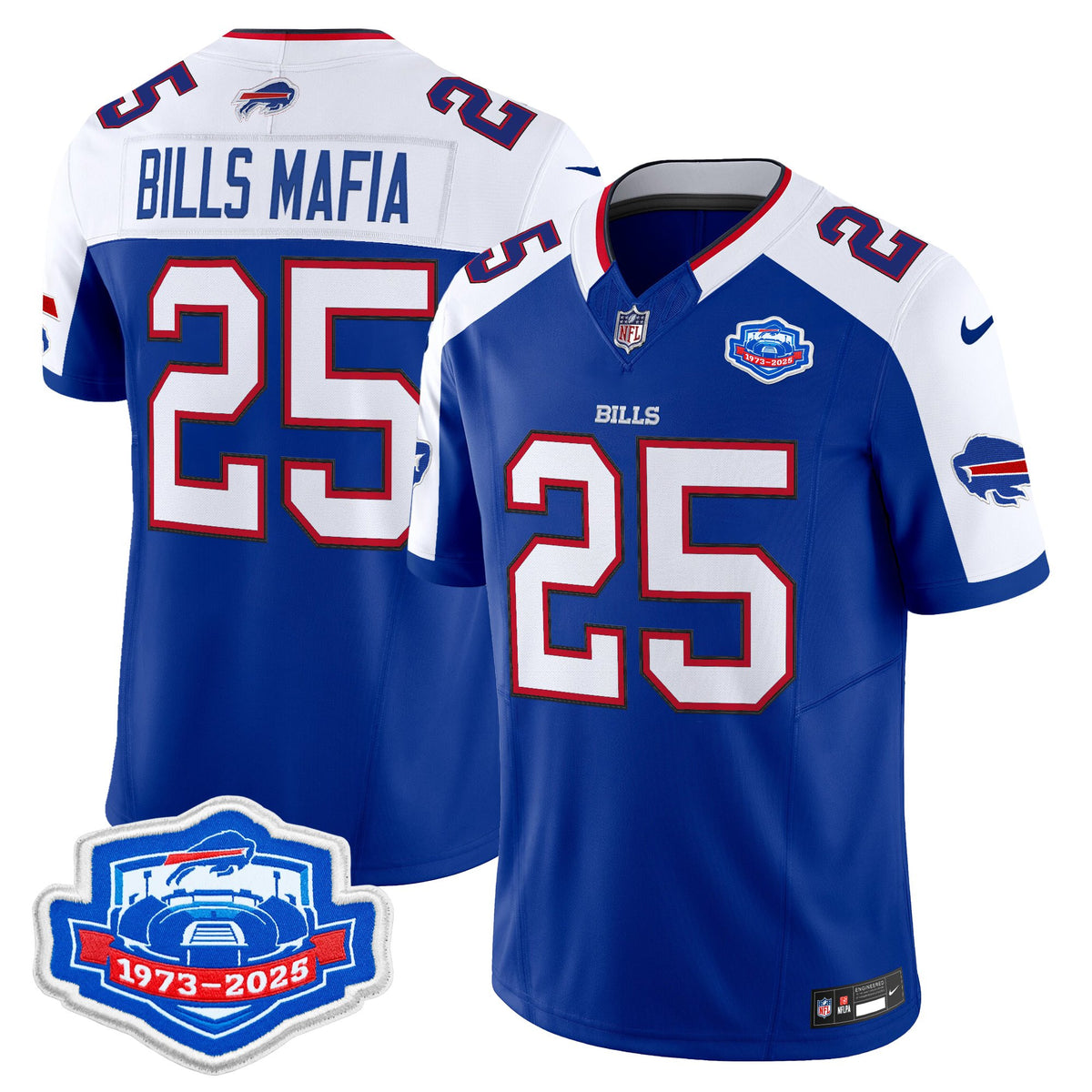Men's Buffalo Bills 1973 - 2025 Farewell Season Patch Vapor Limited Jersey - All Stitched