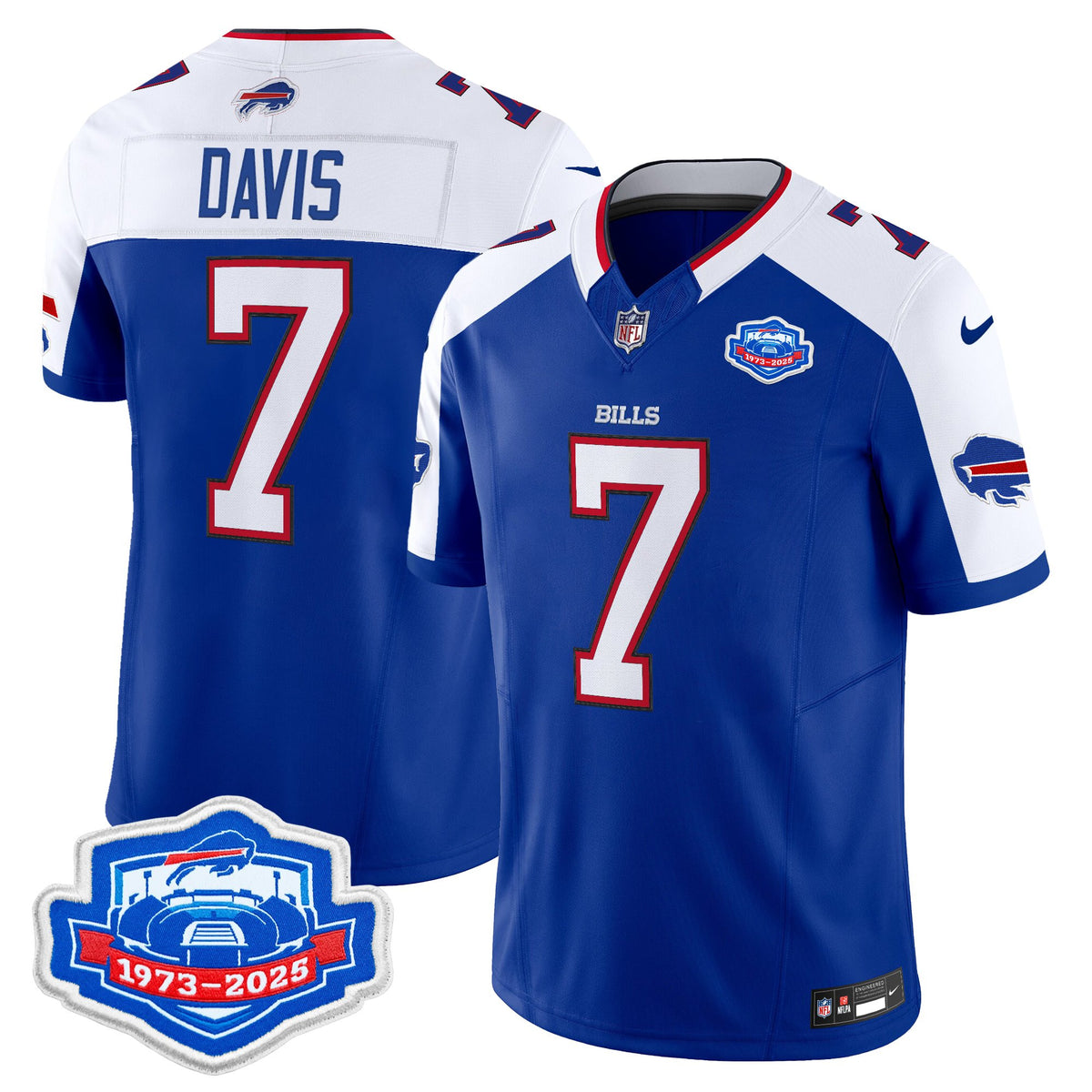Men's Buffalo Bills 1973 - 2025 Farewell Season Patch Vapor Limited Jersey - All Stitched