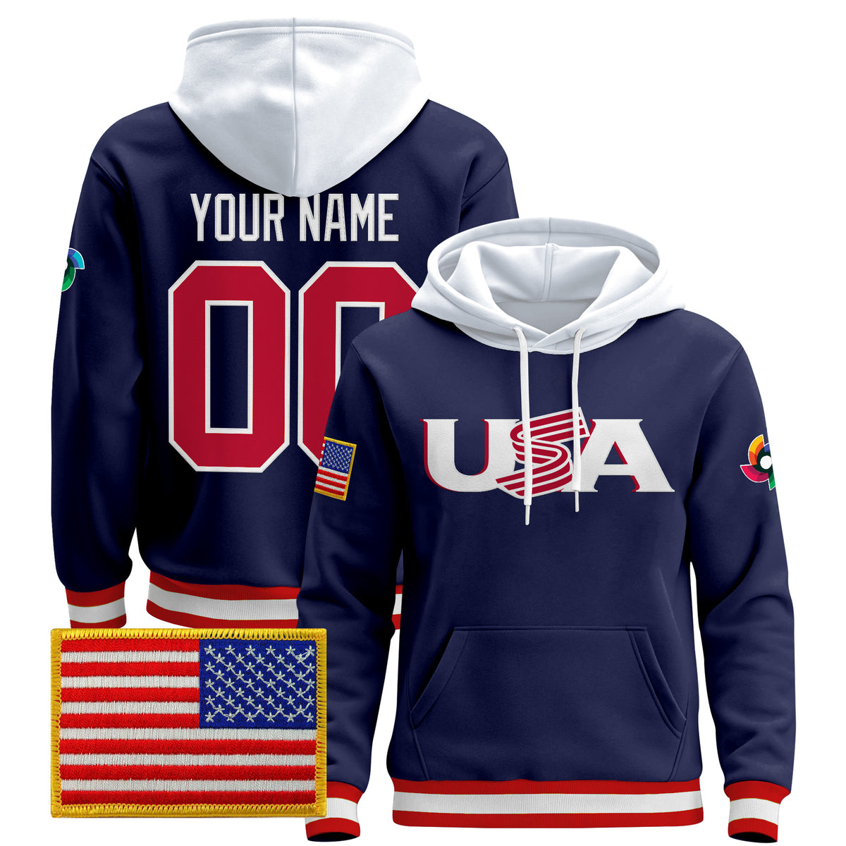 Team USA 2026 World Baseball Classic Vapor Premier Custom Hoodie Jersey - All Stitched