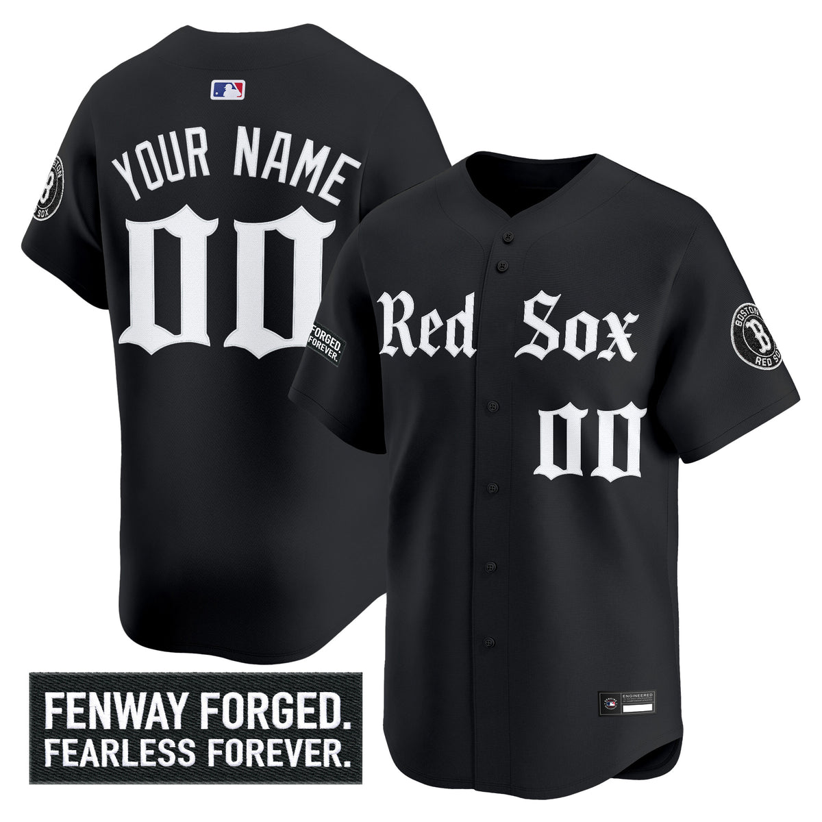 Boston Red Sox 'Gothic Edition' Vapor Premier Limited Custom Jersey - All Stitched