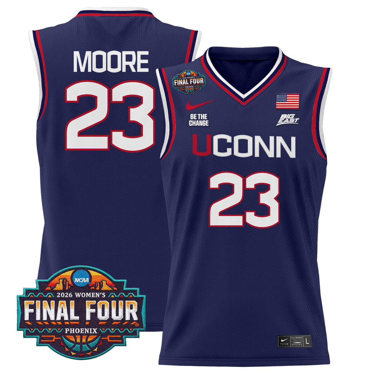 Men's Size - UConn Huskies 2026 Women's Tournament Final Four Basketball Jersey - All Stitched
