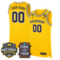 Michigan Wolverines 2026 Final Four & National Champions Patch Custom Basketball Jersey - All Stitched