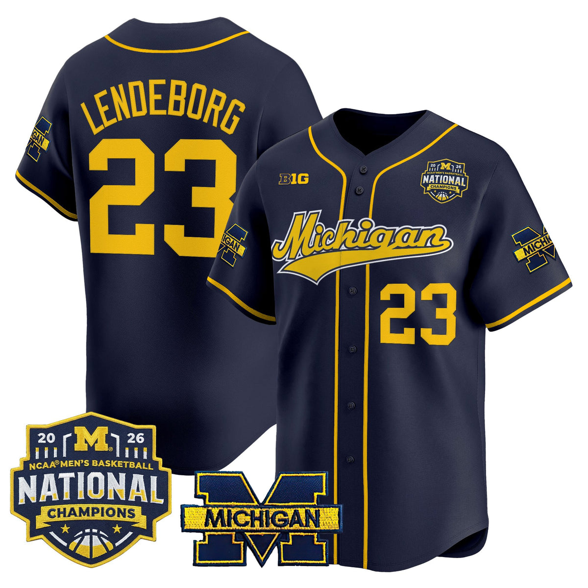 Men's Michigan Wolverines 2026 National Champions Patch Vapor Baseball Jersey - All Stitched