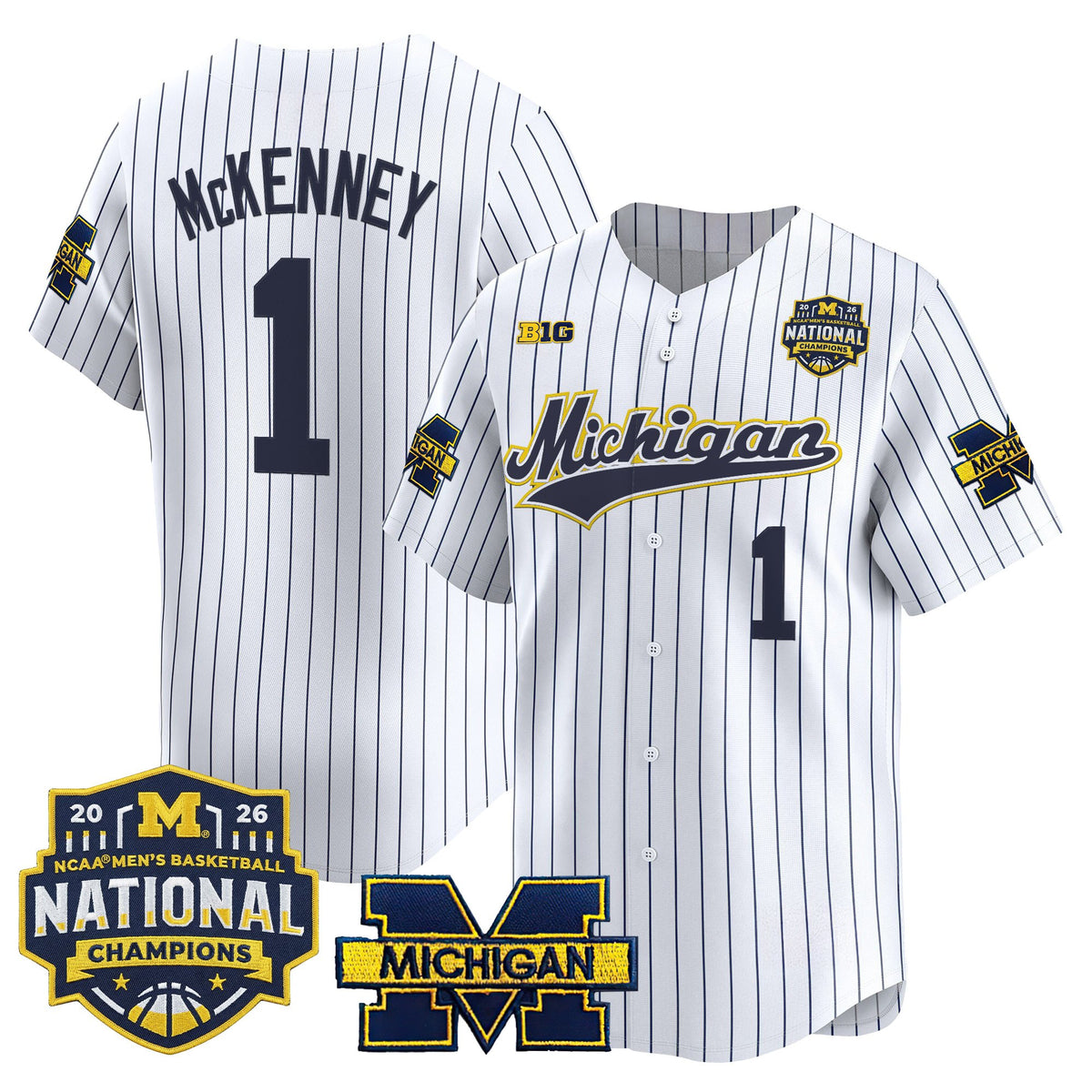 Men's Michigan Wolverines 2026 National Champions Patch Vapor Baseball Jersey - All Stitched