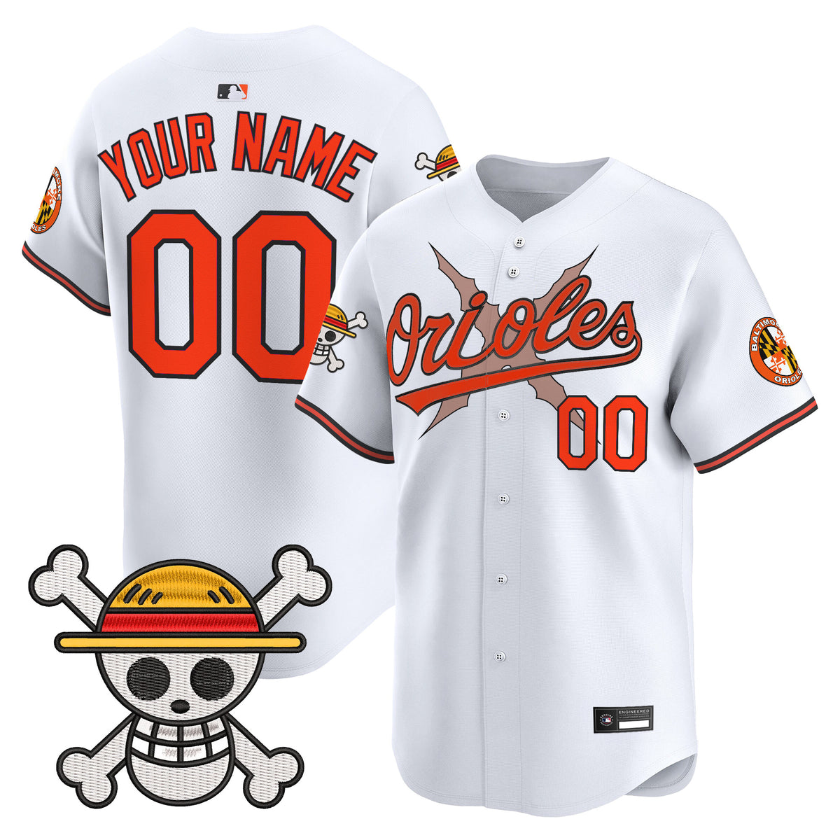 Baltimore Orioles x One Piece Vapor Premier Limited Custom Jersey - Stitched