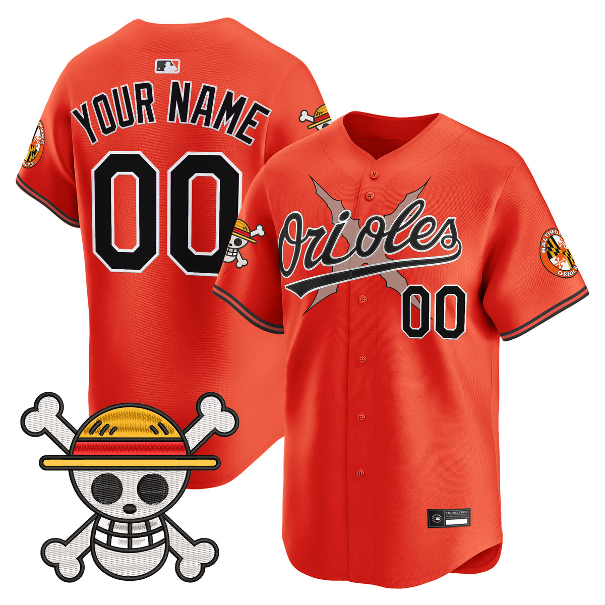 Baltimore Orioles x One Piece Vapor Premier Limited Custom Jersey - Stitched