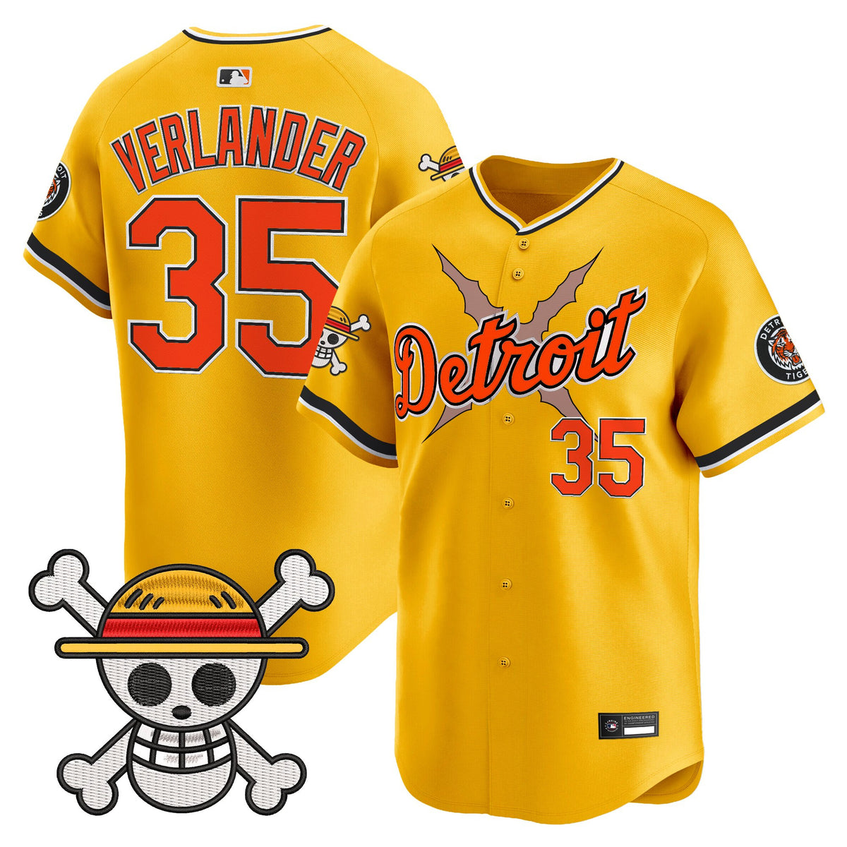 Men's Detroit Tigers x One Piece Vapor Premier Limited Jersey - Stitched