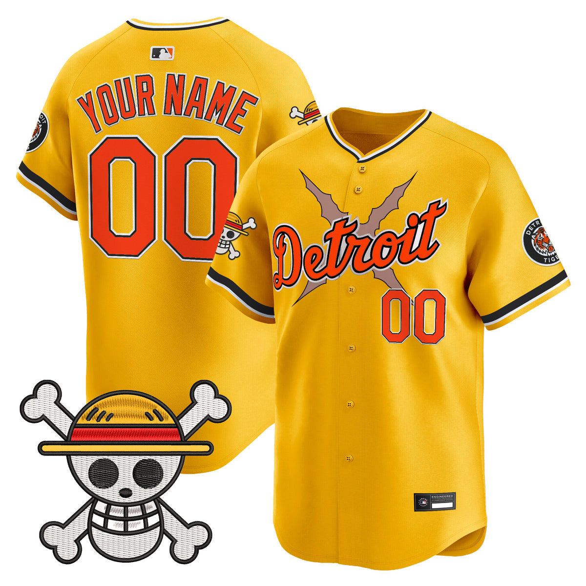 Detroit Tigers x One Piece Vapor Premier Limited Custom Jersey - Stitched