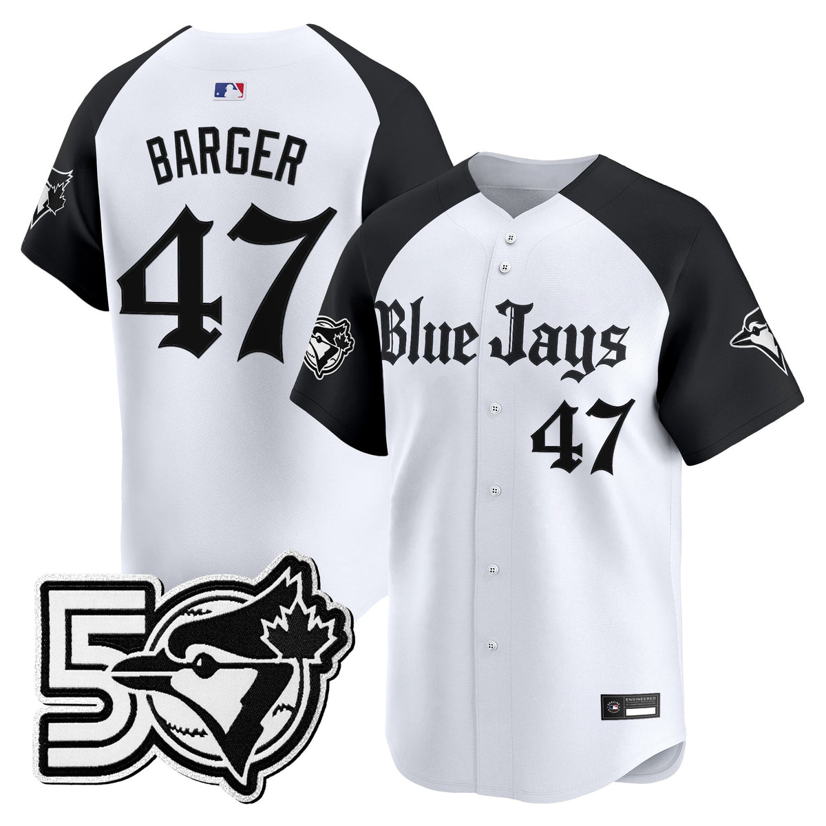 Men's Toronto Blue Jays 50 Seasons Patch Vapor Premier Limited Jersey - Gothic North Edition - All Stitched