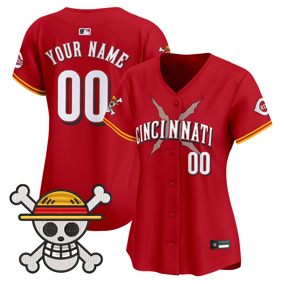Cincinnati Reds x One Piece Vapor Premier Limited Custom Jersey - Stitched