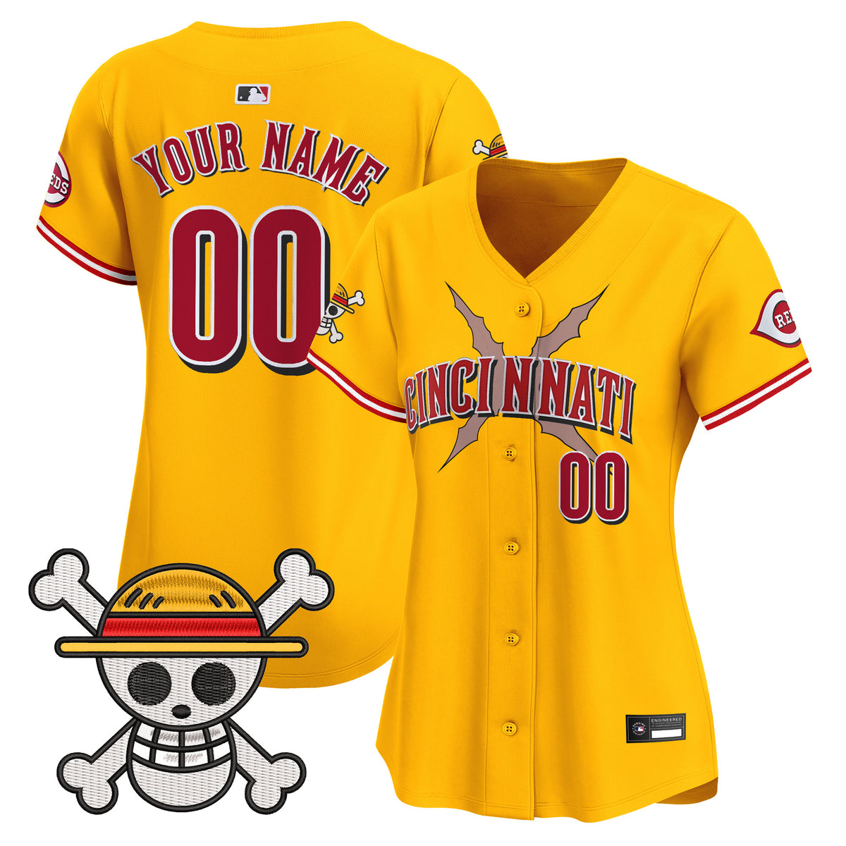 Cincinnati Reds x One Piece Vapor Premier Limited Custom Jersey - Stitched