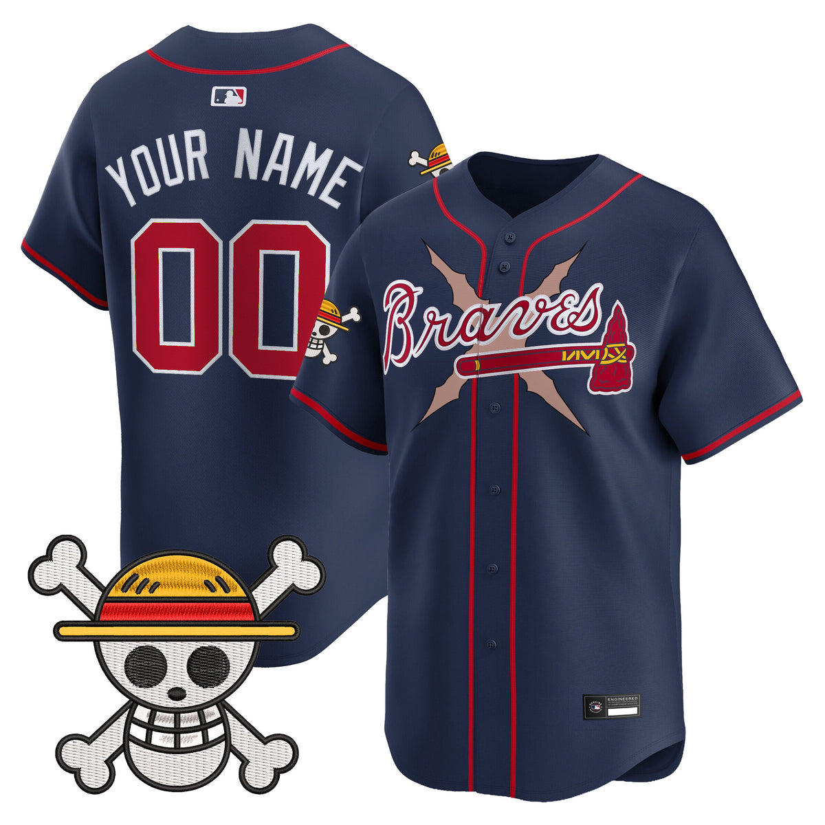 Atlanta Braves x One Piece Vapor Premier Limited Custom Jersey - Stitched