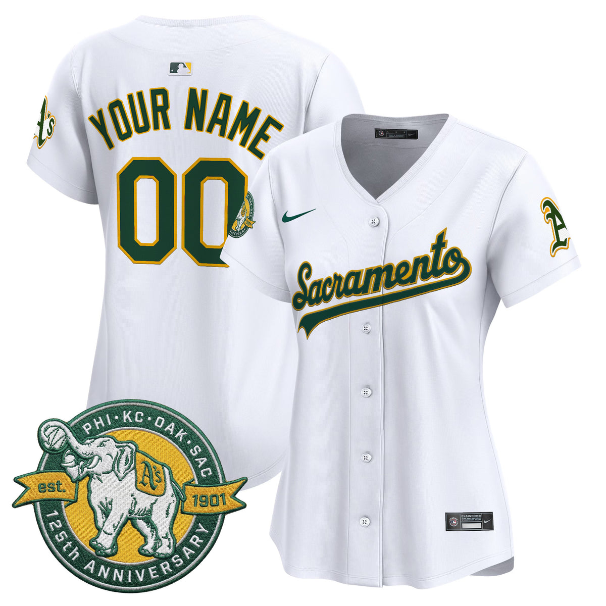 Athletics 'Sacramento Edition' Vapor Premier Limited Custom Jersey - 125th Anniversary Patch - All Stitched