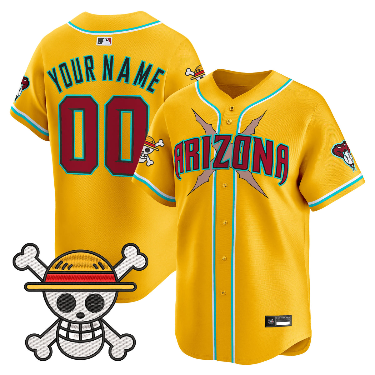 Diamondbacks x One Piece Vapor Premier Limited Custom Jersey - Stitched