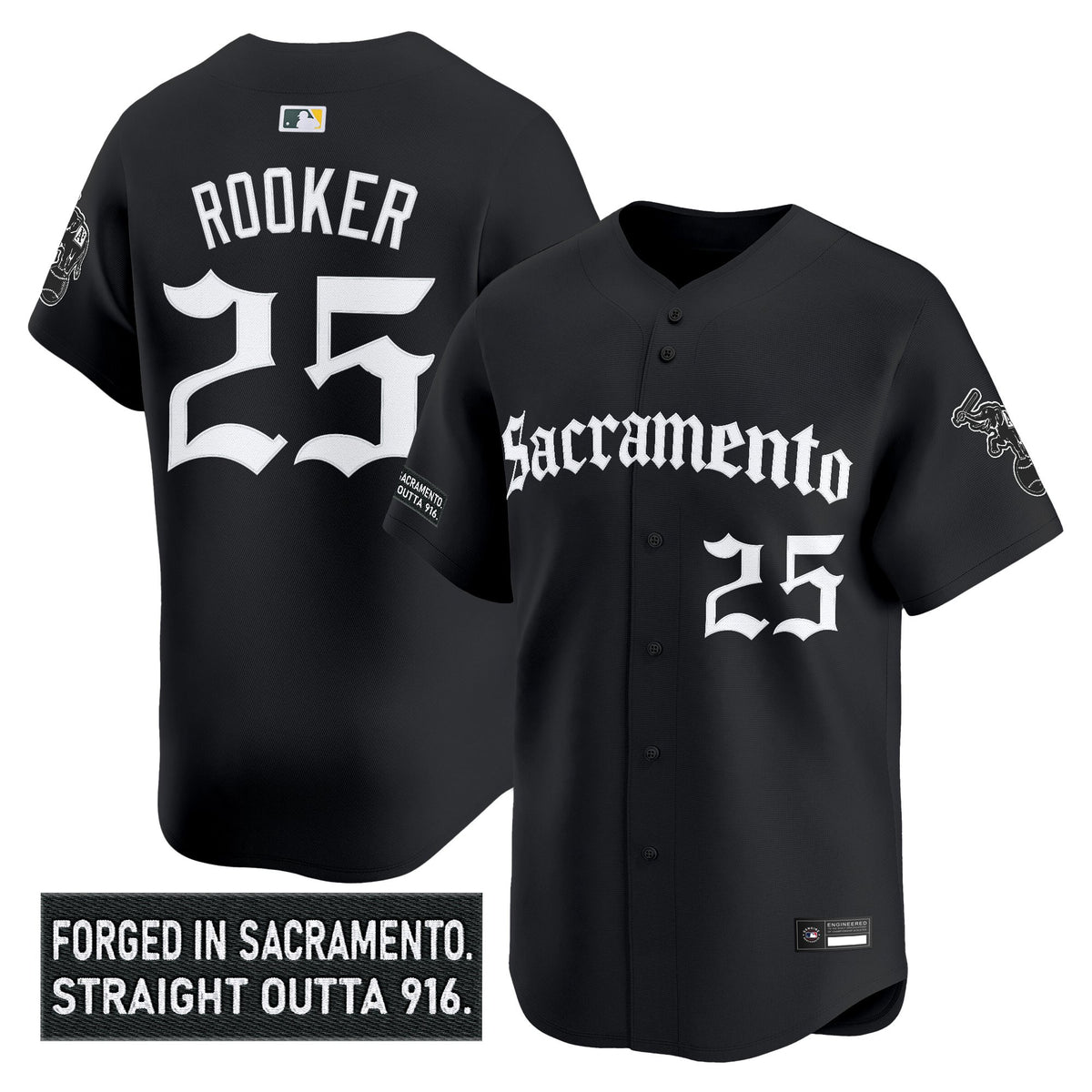Men's Athletics 'Sacramento Gothic Edition' Vapor Premier Limited Jersey - All Stitched