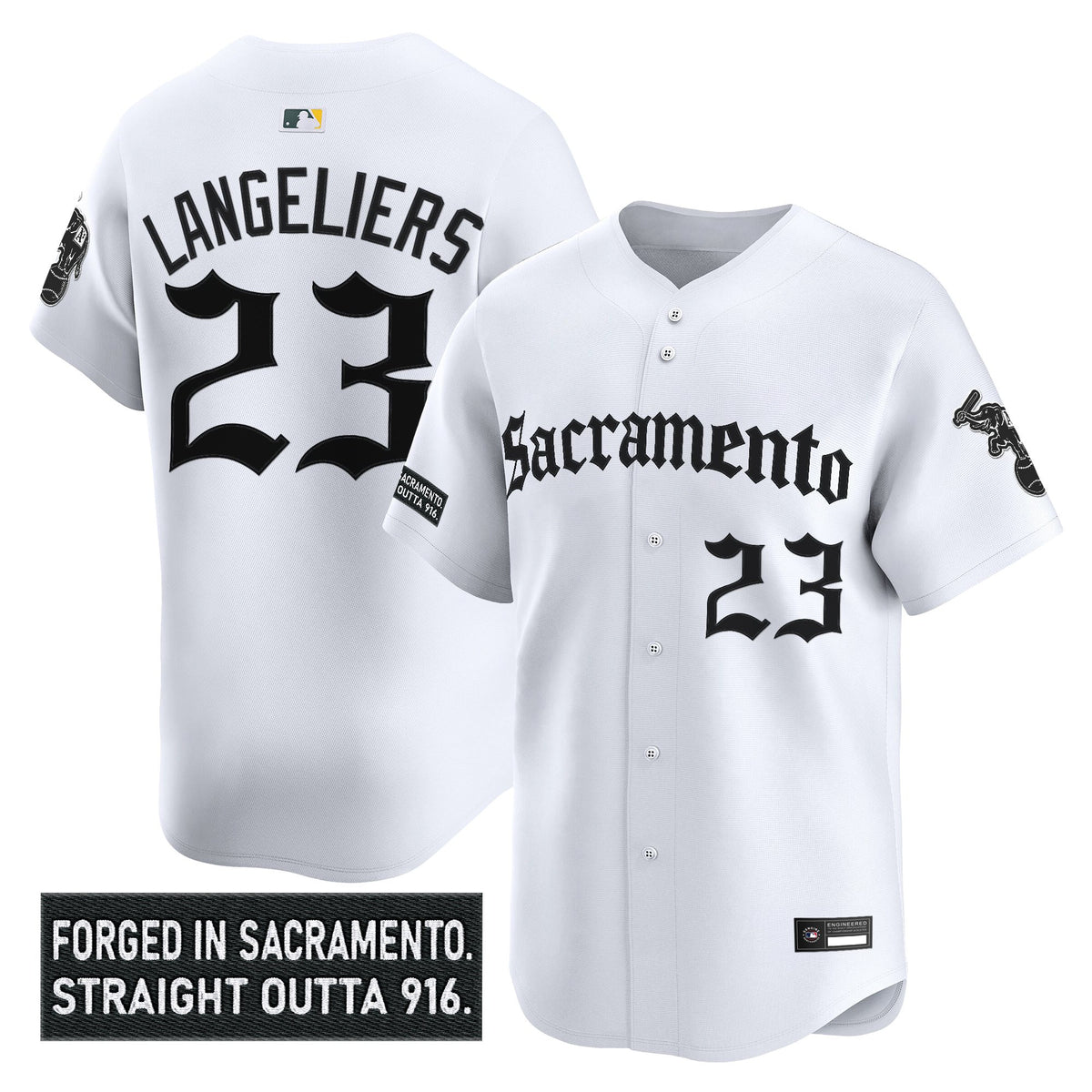 Men's Athletics 'Sacramento Gothic Edition' Vapor Premier Limited Jersey - All Stitched