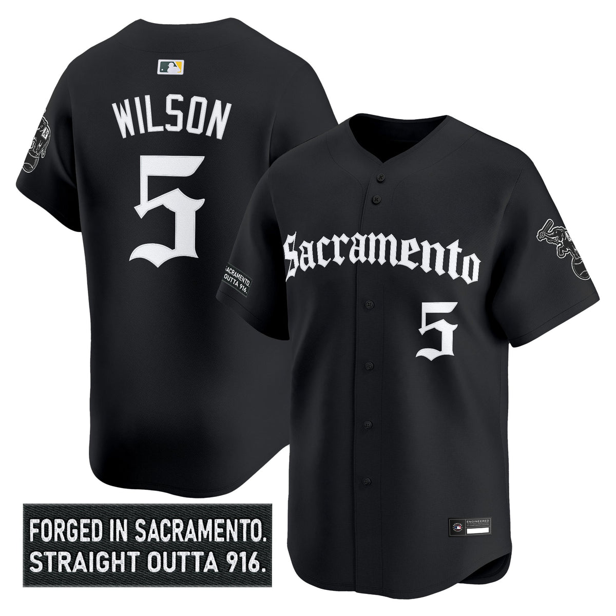 Men's Athletics 'Sacramento Gothic Edition' Vapor Premier Limited Jersey - All Stitched
