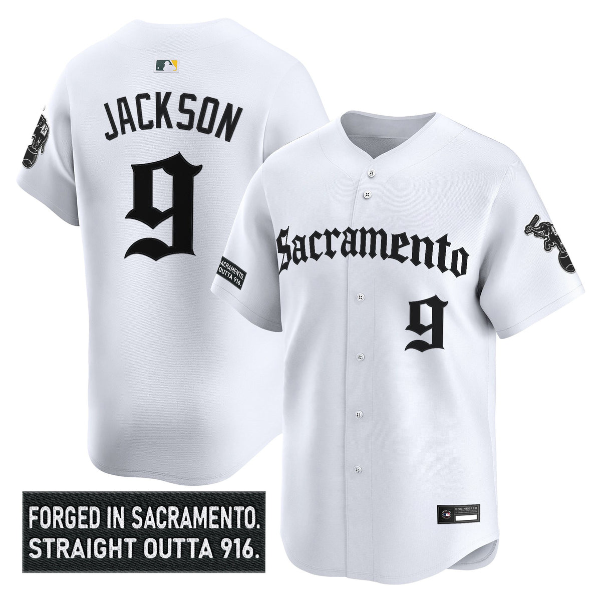 Men's Athletics 'Sacramento Gothic Edition' Vapor Premier Limited Jersey - All Stitched