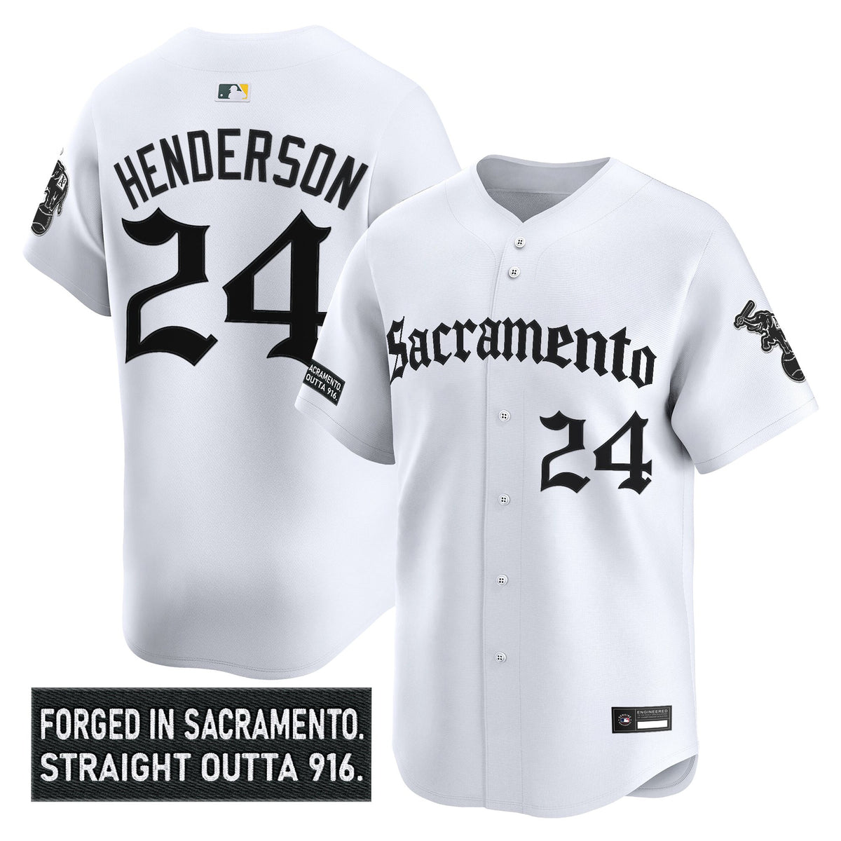 Men's Athletics 'Sacramento Gothic Edition' Vapor Premier Limited Jersey - All Stitched