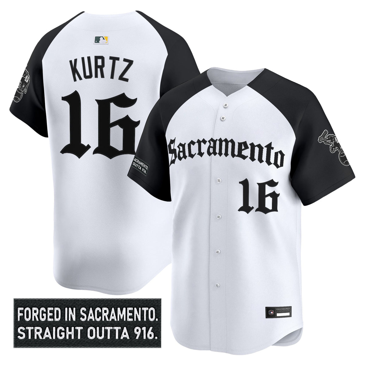 Men's Athletics 'Sacramento Gothic Edition' Vapor Premier Limited Jersey - All Stitched