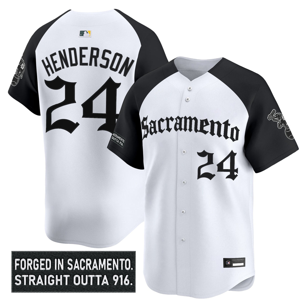 Men's Athletics 'Sacramento Gothic Edition' Vapor Premier Limited Jersey - All Stitched