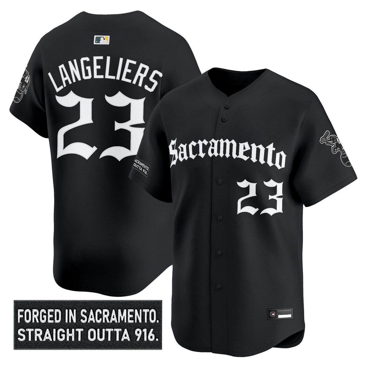 Men's Athletics 'Sacramento Gothic Edition' Vapor Premier Limited Jersey - All Stitched