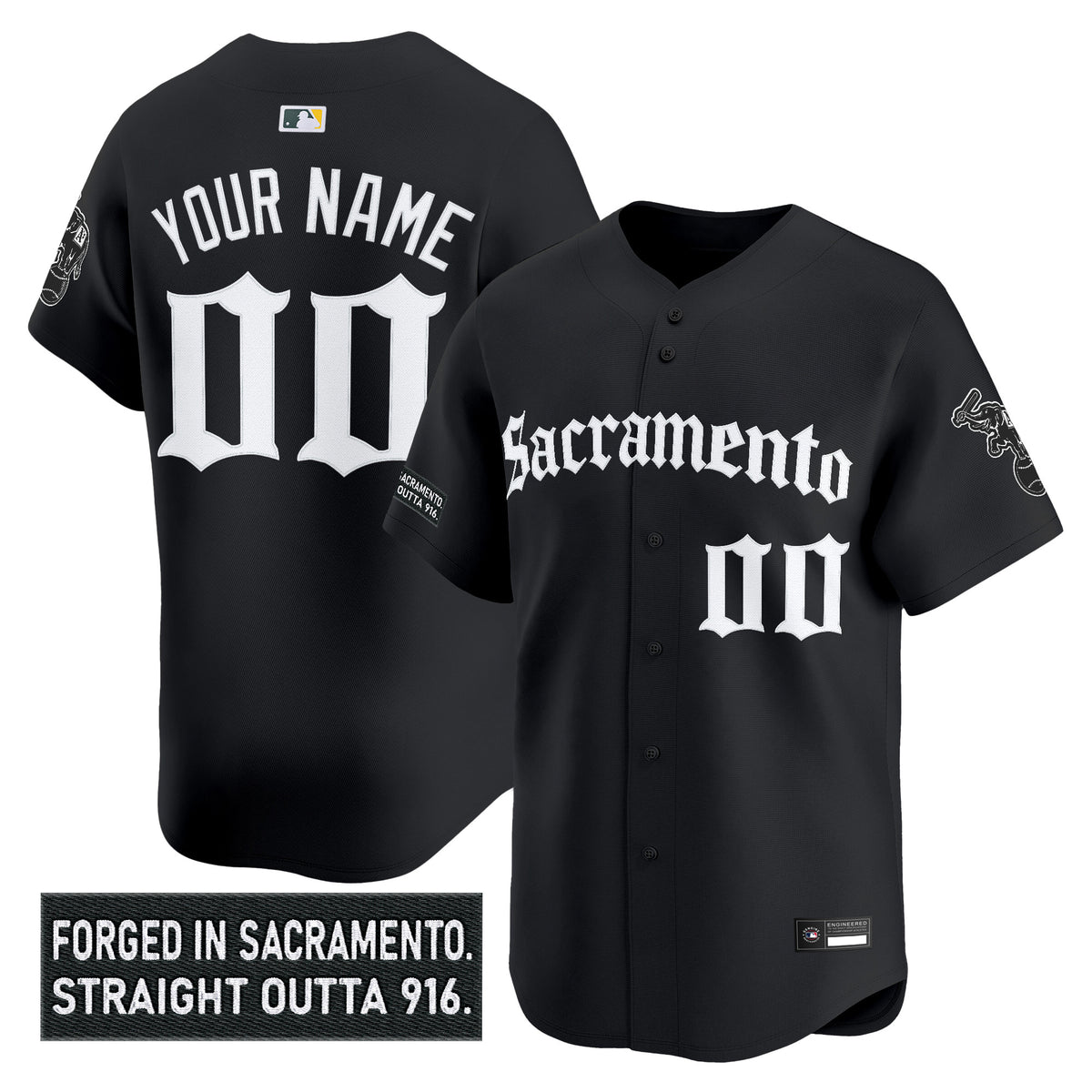 Athletics 'Sacramento Gothic Edition' Vapor Premier Limited Custom Jersey - All Stitched