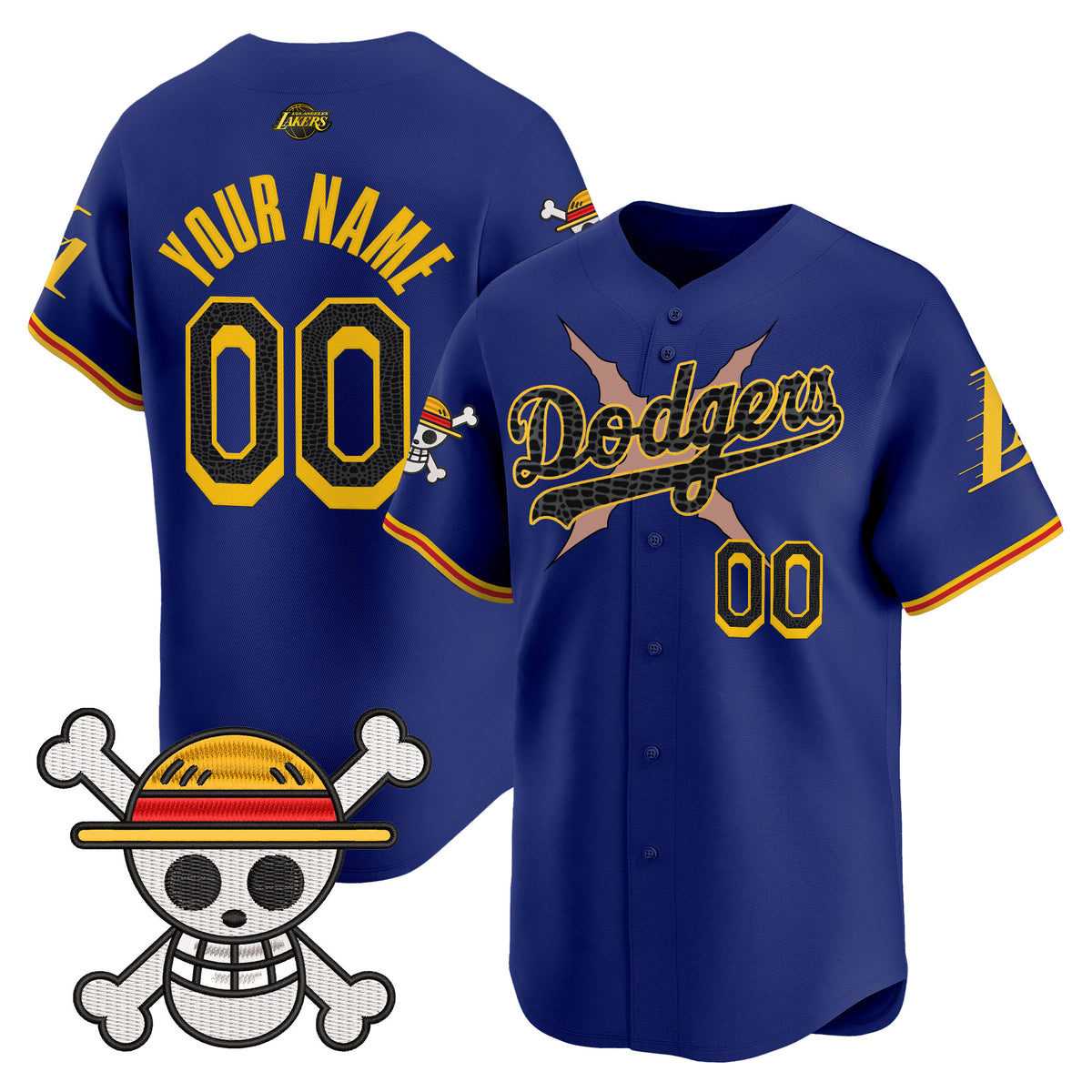 Los Angeles Dodgers x One Piece x Mamba Vapor Premier Limited Custom Jersey - Stitched