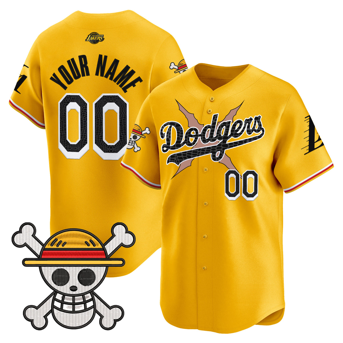 Los Angeles Dodgers x One Piece x Mamba Vapor Premier Limited Custom Jersey - Stitched