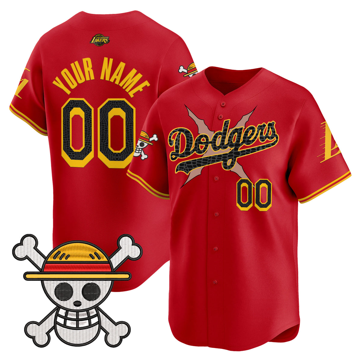 Los Angeles Dodgers x One Piece x Mamba Vapor Premier Limited Custom Jersey - Stitched