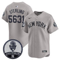 Men's Yankees John Sterling "The Voice of the Yankees" Tribute Patch Vapor Premier Limited Jersey V2 - All Stitched
