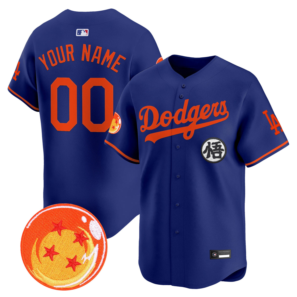 Los Angeles Dodgers x Dragon Ball Vapor Premier Limited Custom Jersey - Stitched