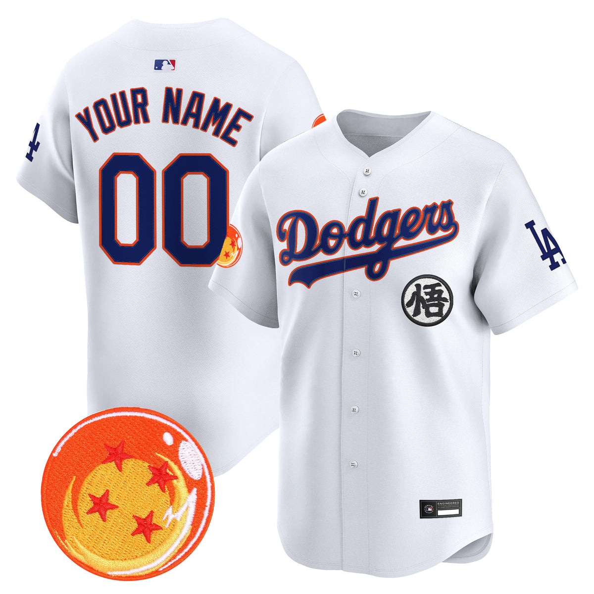 Los Angeles Dodgers x Dragon Ball Vapor Premier Limited Custom Jersey - Stitched