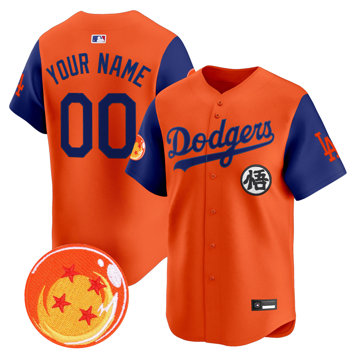 Los Angeles Dodgers x Dragon Ball Vapor Premier Limited Custom Jersey - Stitched