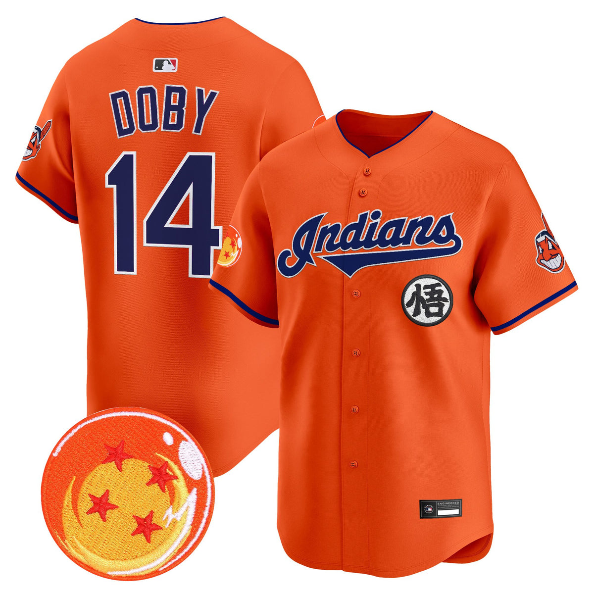 Men's Cleveland Indians x Dragon Ball Vapor Premier Limited Jersey - All Stitched