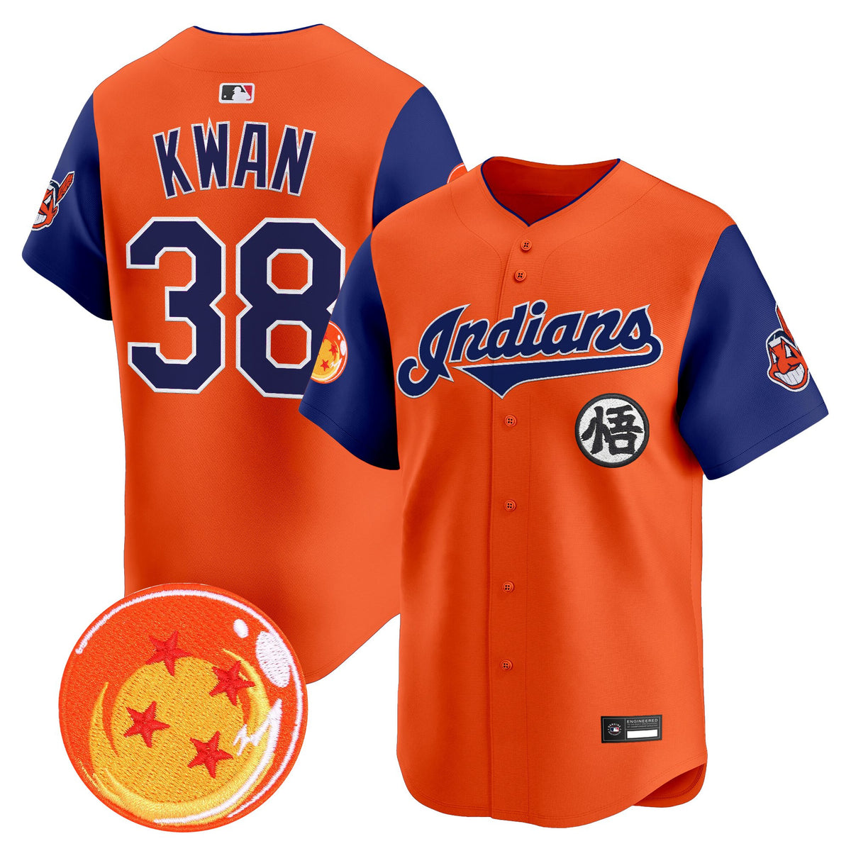 Men's Cleveland Indians x Dragon Ball Vapor Premier Limited Jersey - All Stitched