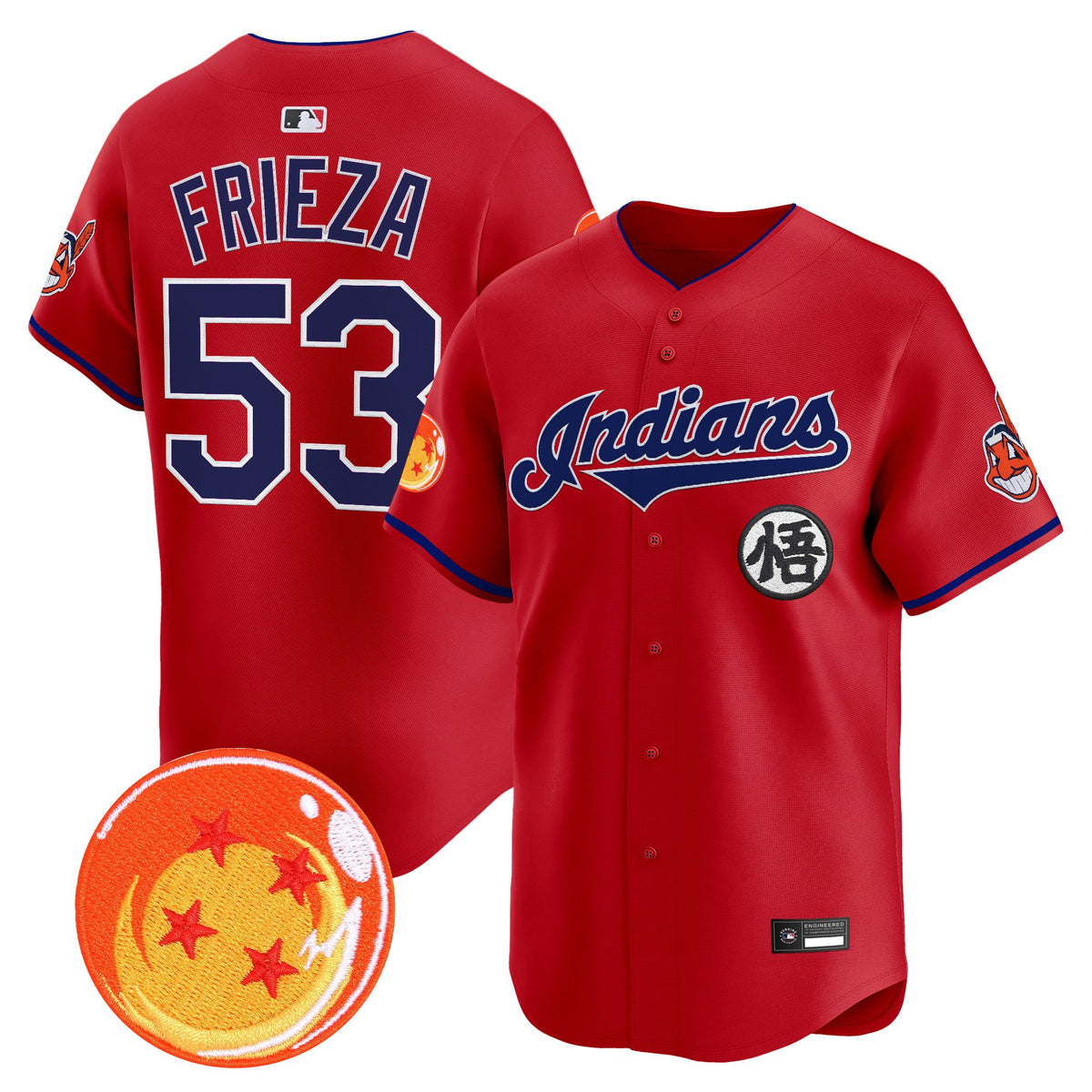 Men's Cleveland Indians x Dragon Ball Vapor Premier Limited Jersey - All Stitched