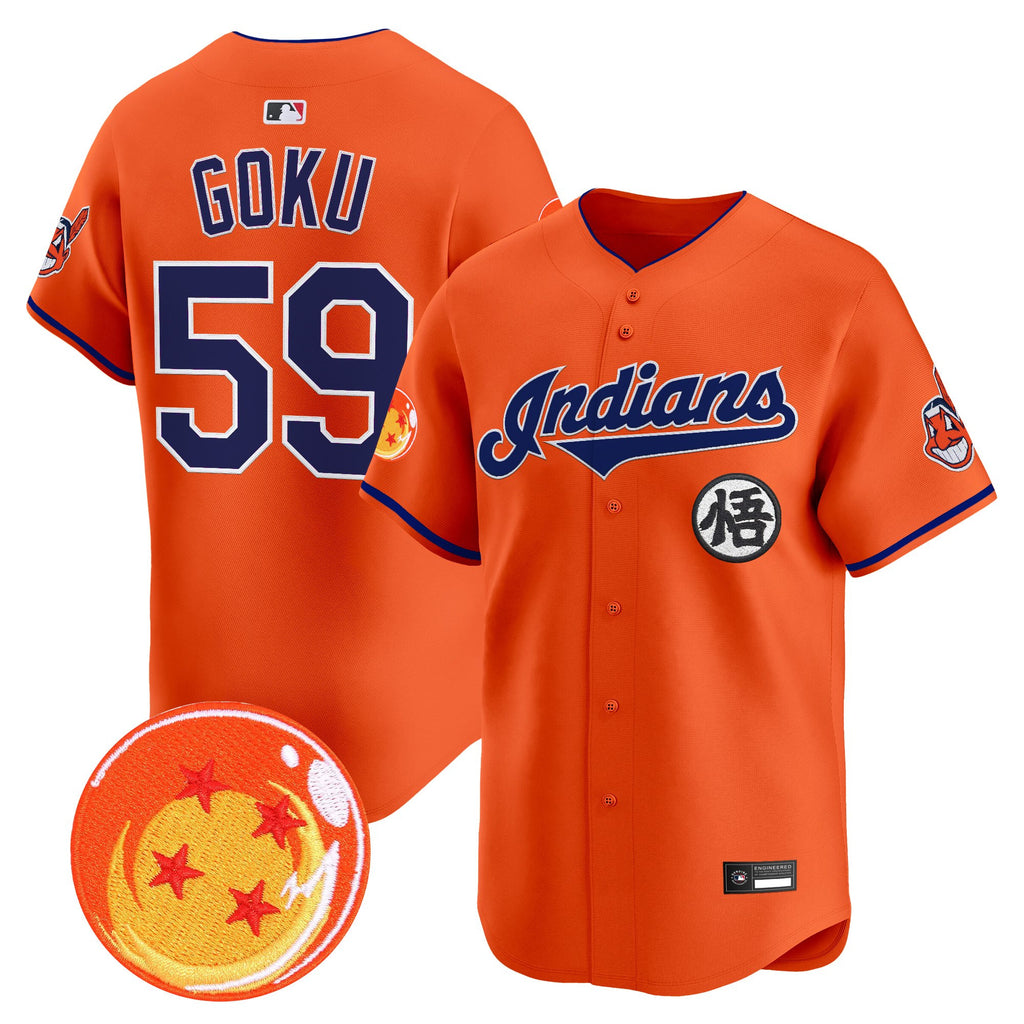 Men's Cleveland Indians x Dragon Ball Vapor Premier Limited Jersey - All Stitched