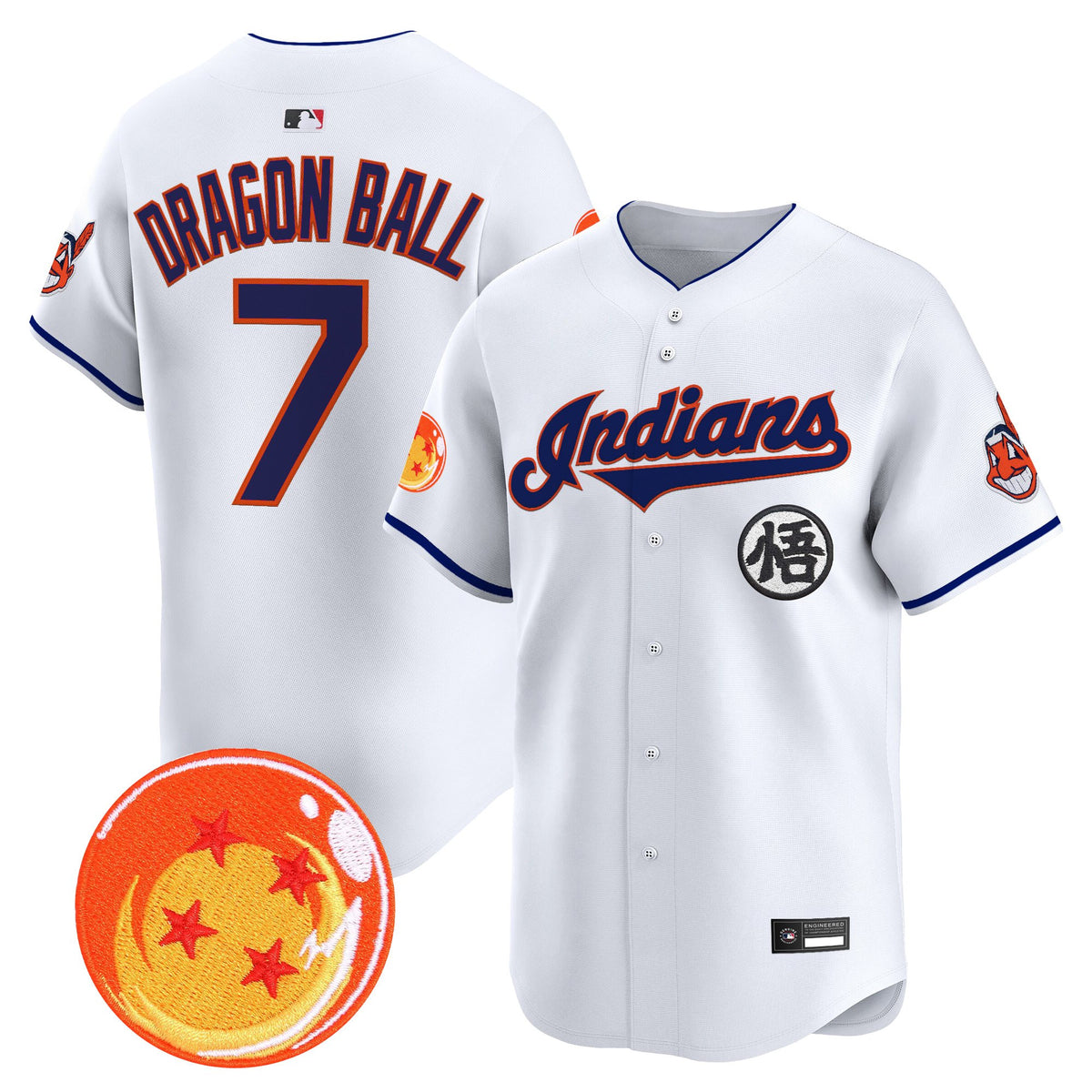 Men's Cleveland Indians x Dragon Ball Vapor Premier Limited Jersey - All Stitched