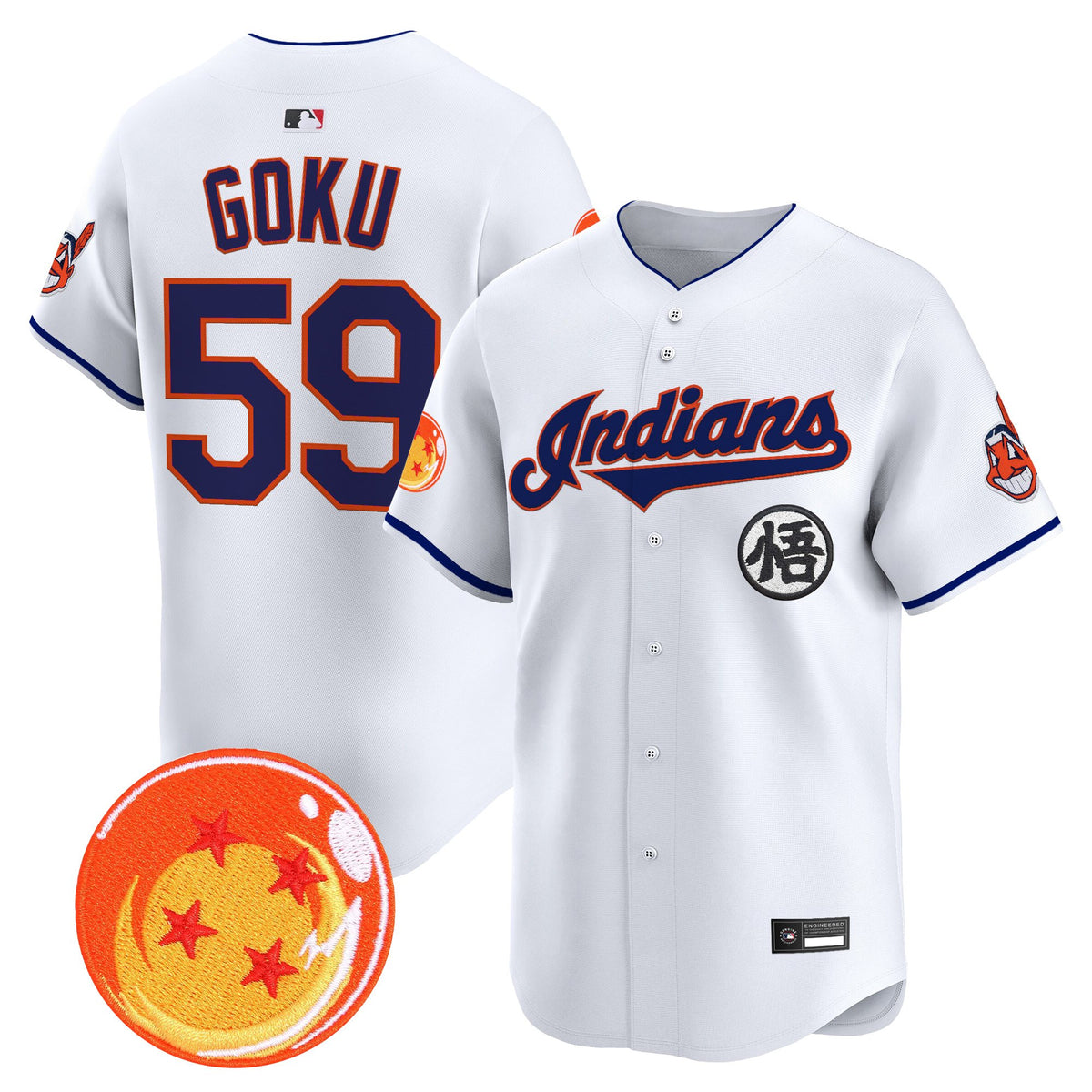 Men's Cleveland Indians x Dragon Ball Vapor Premier Limited Jersey - All Stitched