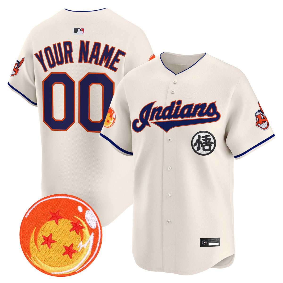 Cleveland Indians x Dragon Ball Vapor Premier Limited Custom Jersey - All Stitched