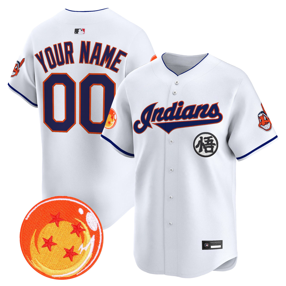 Cleveland Indians x Dragon Ball Vapor Premier Limited Custom Jersey - All Stitched
