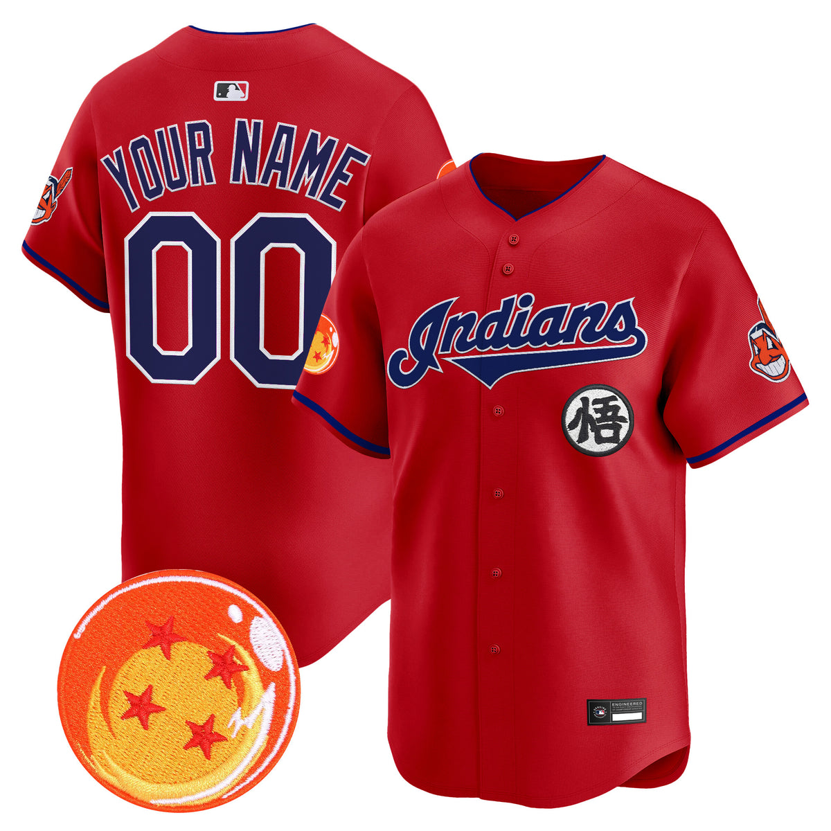 Cleveland Indians x Dragon Ball Vapor Premier Limited Custom Jersey - All Stitched