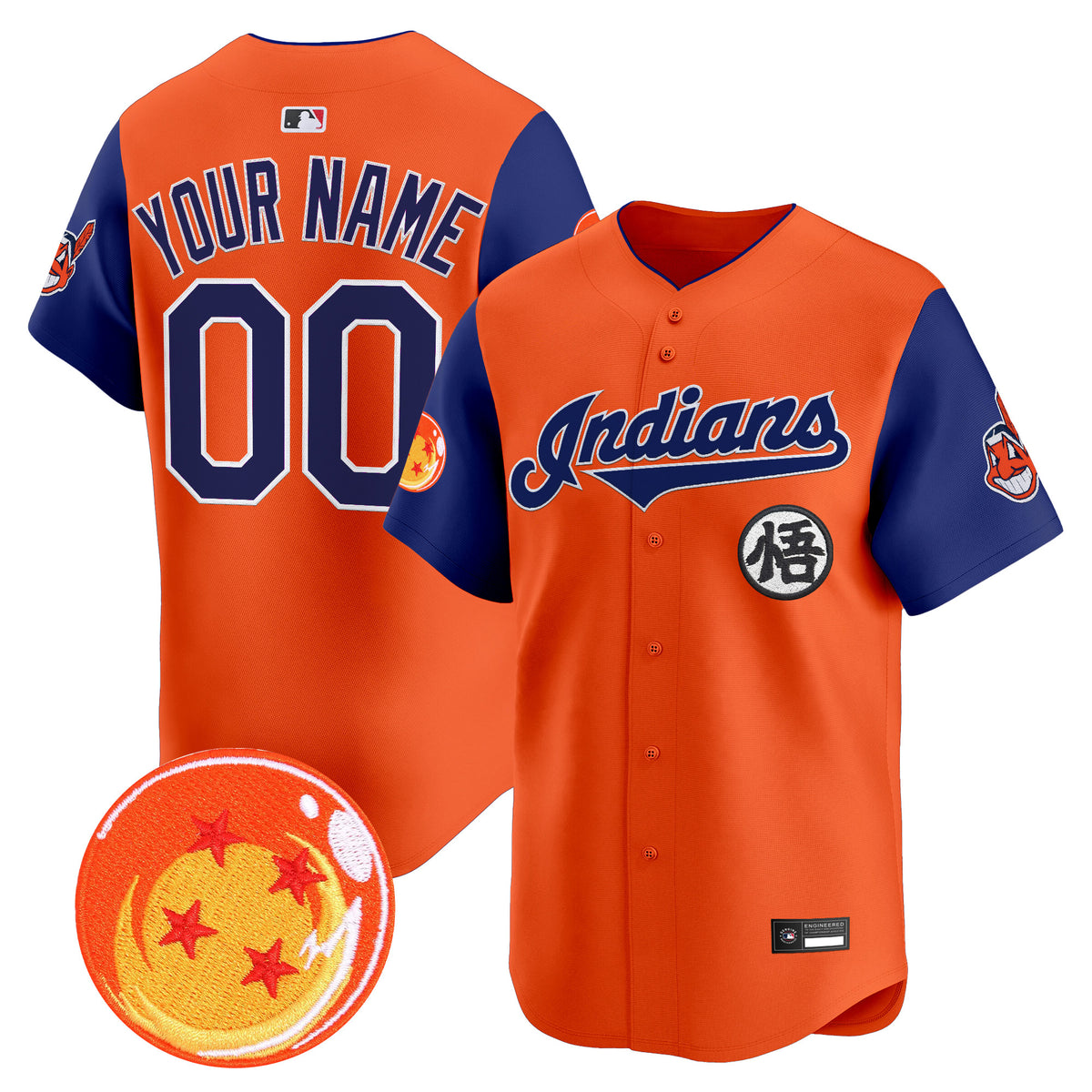 Cleveland Indians x Dragon Ball Vapor Premier Limited Custom Jersey - All Stitched