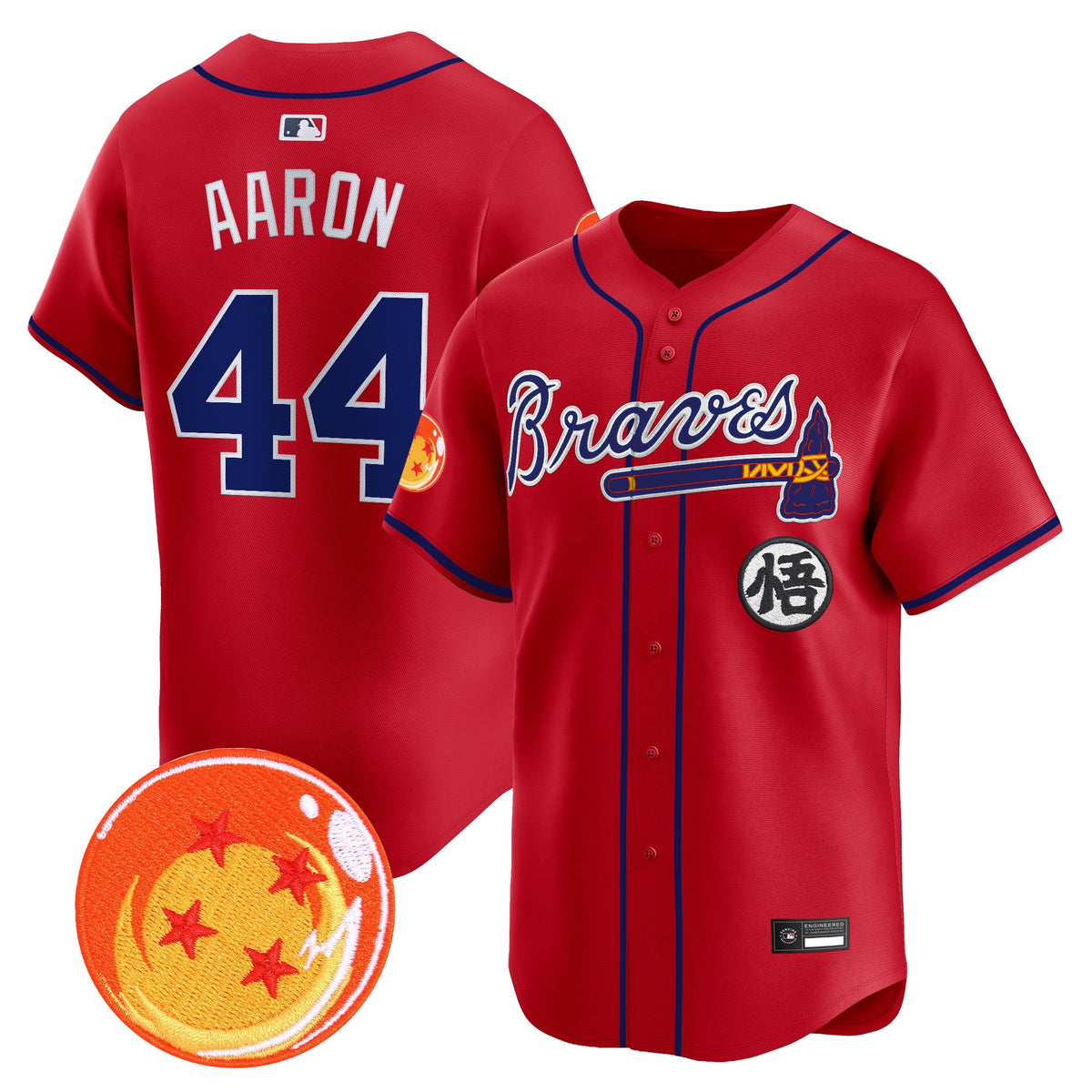 Men's Atlanta Braves x Dragon Ball Vapor Premier Limited Jersey - All Stitched